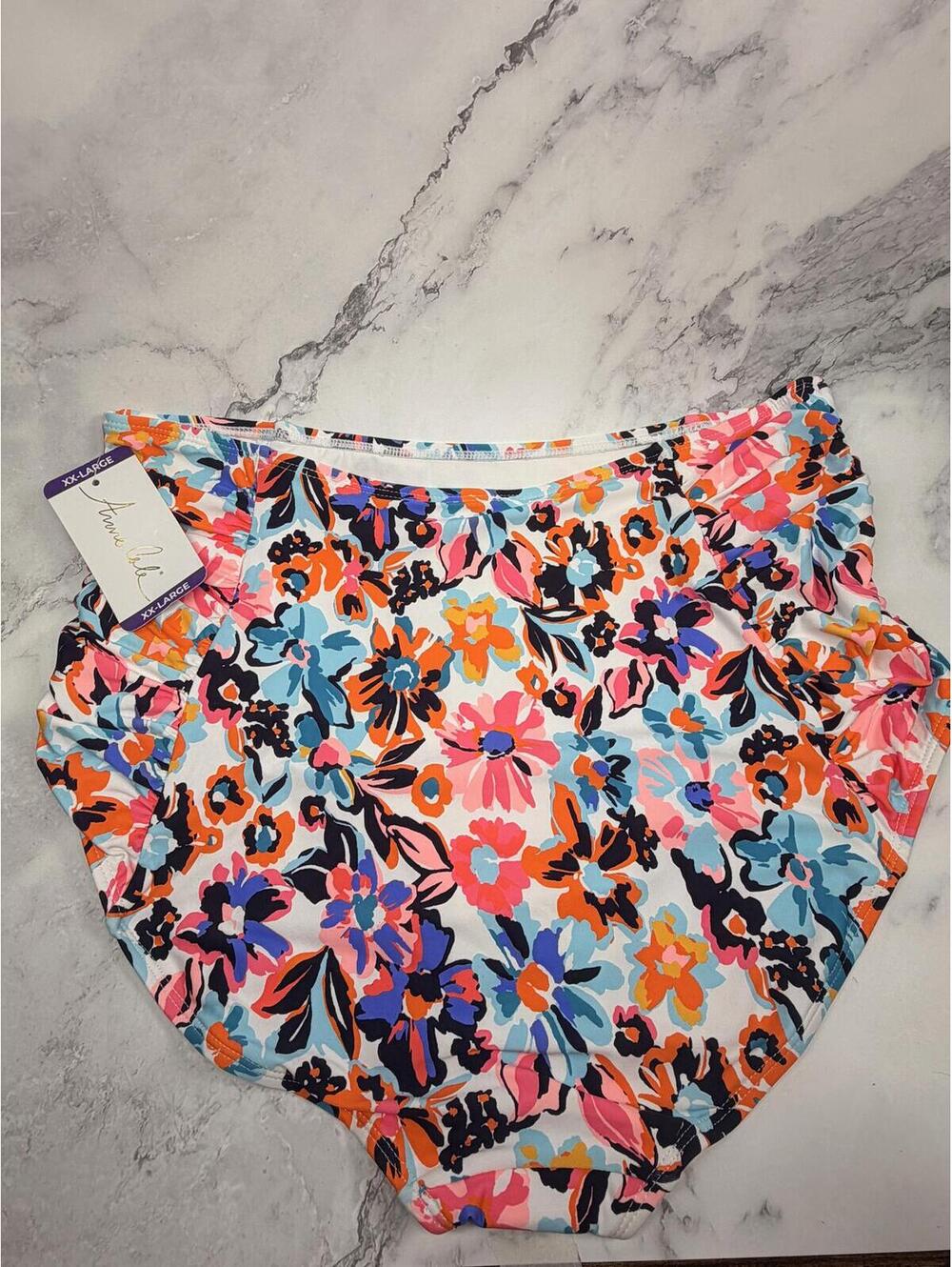 Anne Cole Swim Bottoms XXL High Waisted Ruched Floral Bikini Bottoms UPF 50 NWT - Picture 4 of 4